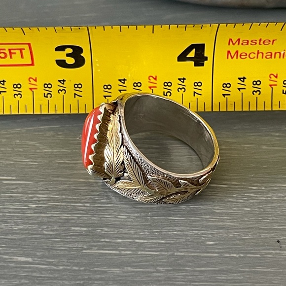 ⭐️ Coral Sterling Silver Ring - Picture 11 of 13